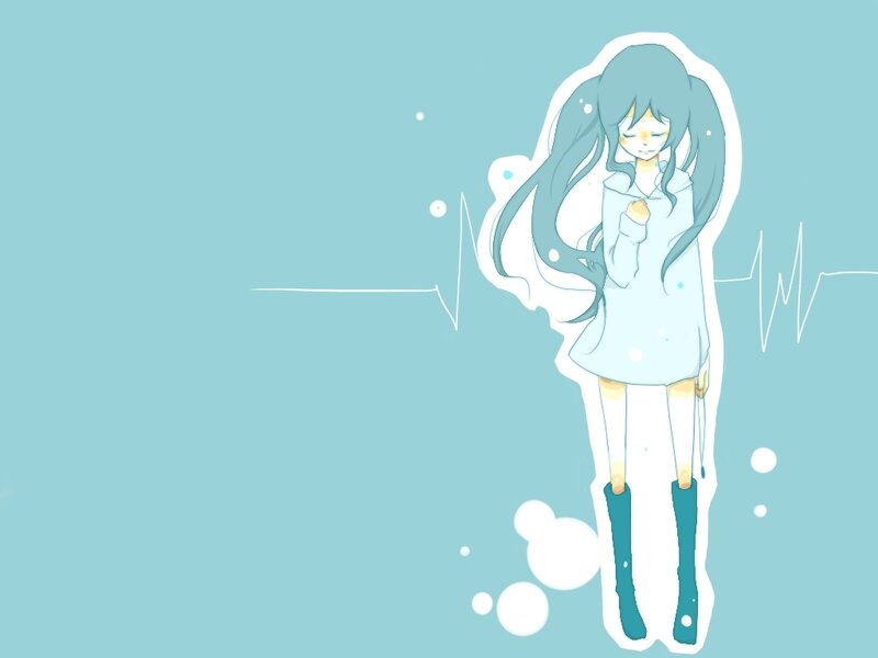 anime girl with heartbeat