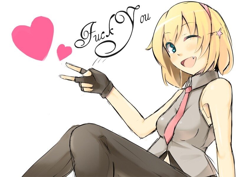 anime girl with hearts