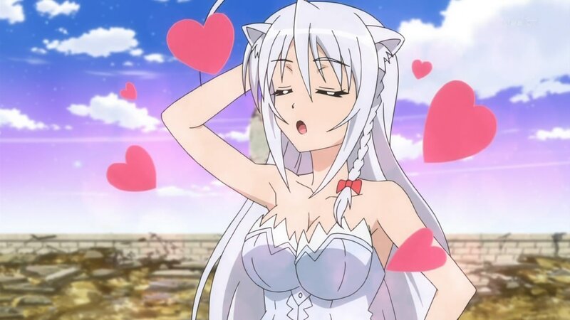 anime girl with hearts