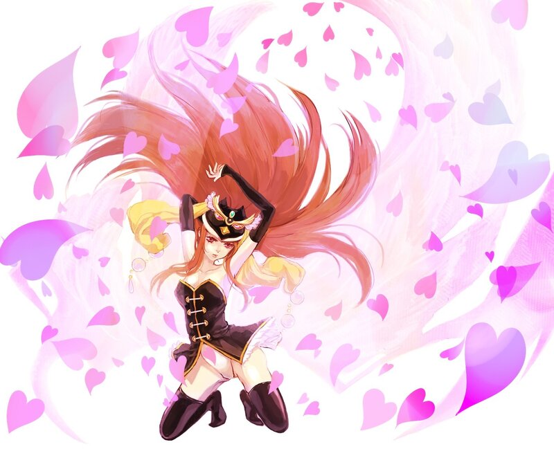 anime girl with hearts