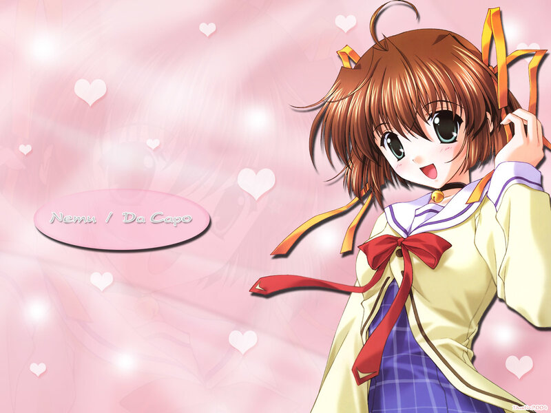Anime girl with hearts