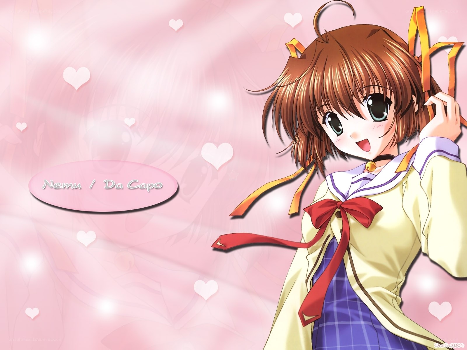 Anime girl with hearts