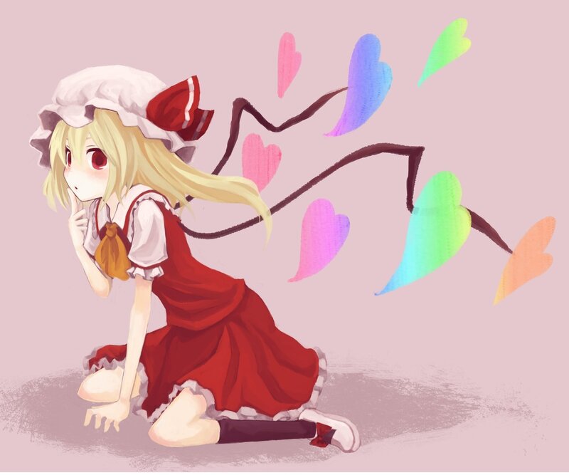 anime girl with hearts