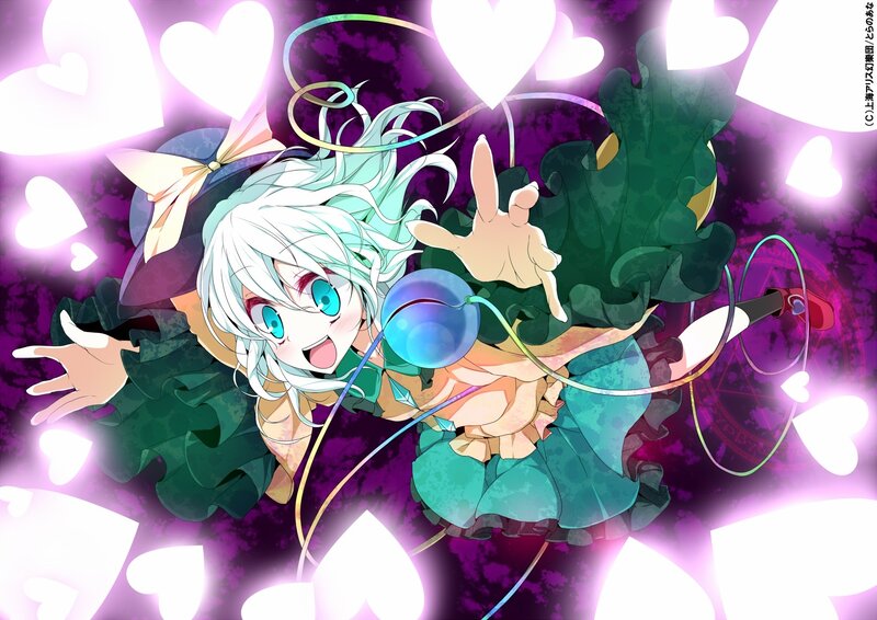 anime girl with hearts