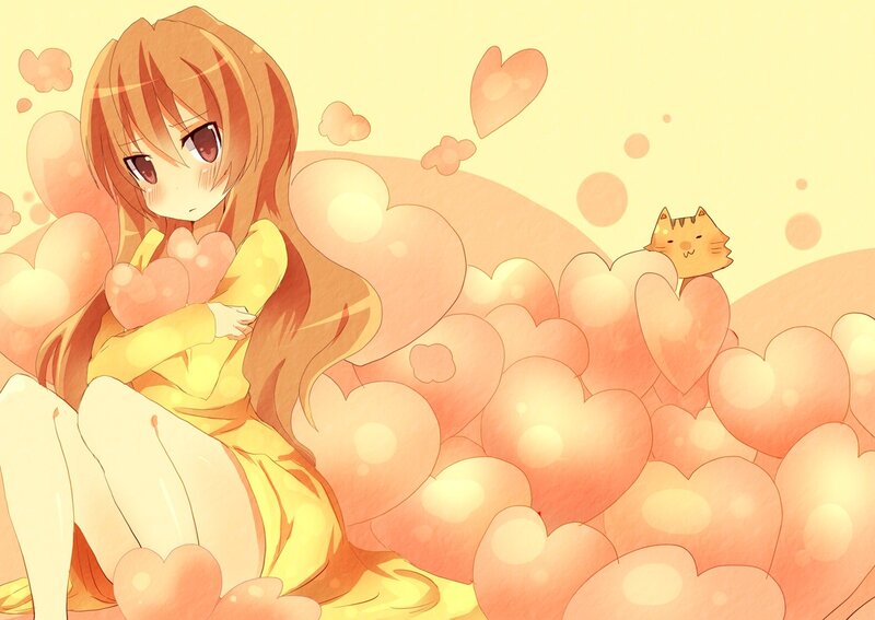 anime girl with hearts