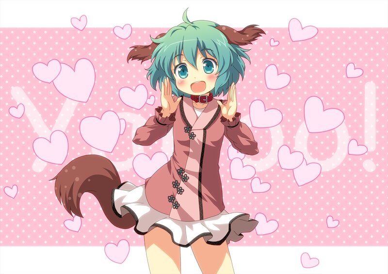 anime girl with hearts