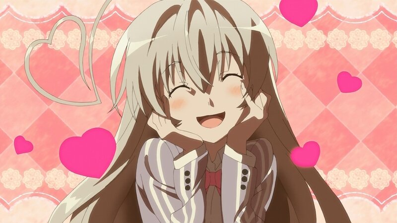 anime girl with hearts