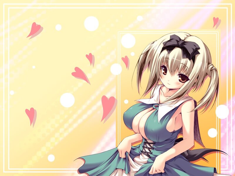 anime girl with hearts