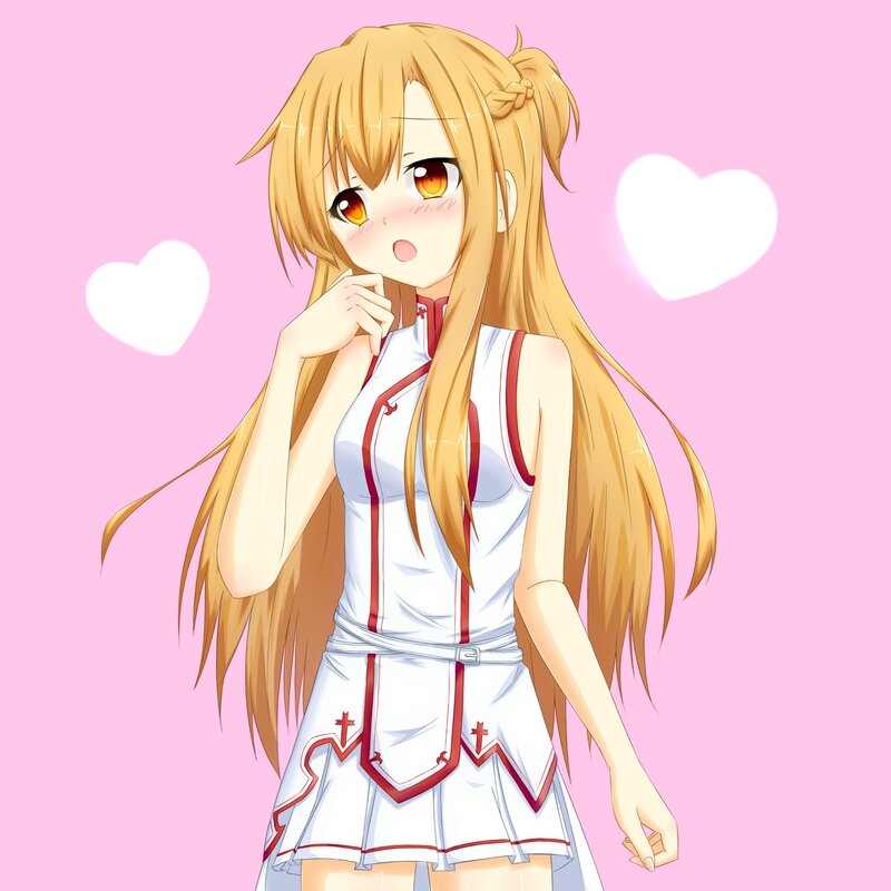 anime girl with hearts