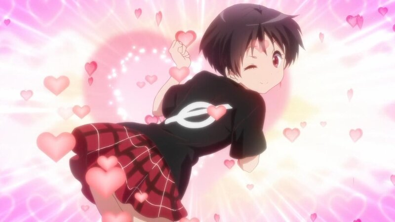 anime girl with hearts
