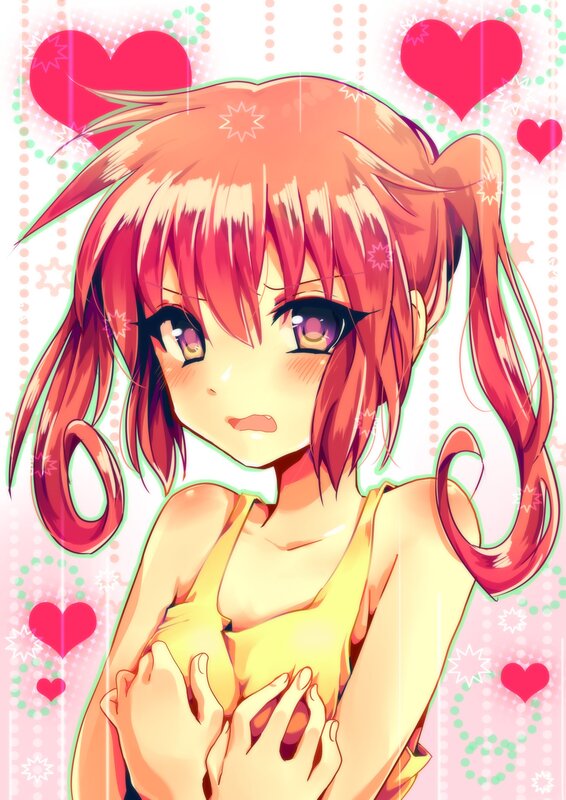 anime girl with hearts