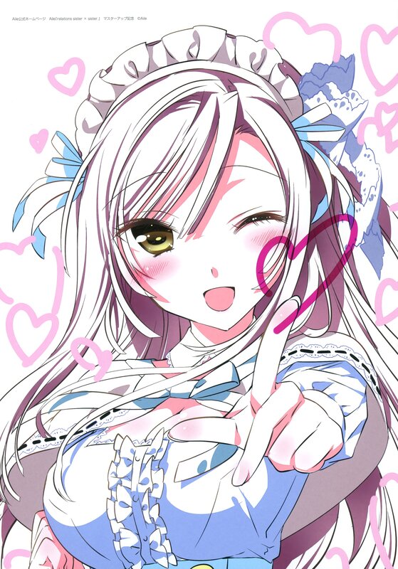 anime girl with hearts