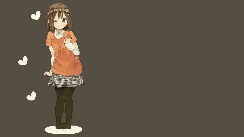 anime girl with hearts
