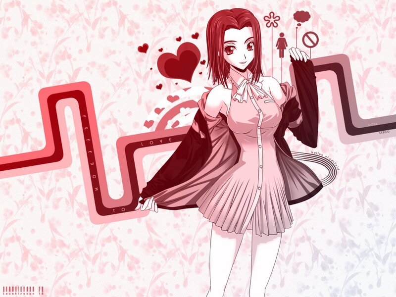 anime girl with hearts
