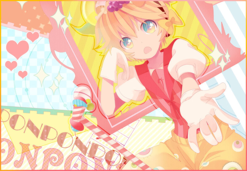 Anime Girl with Hearts — Pink