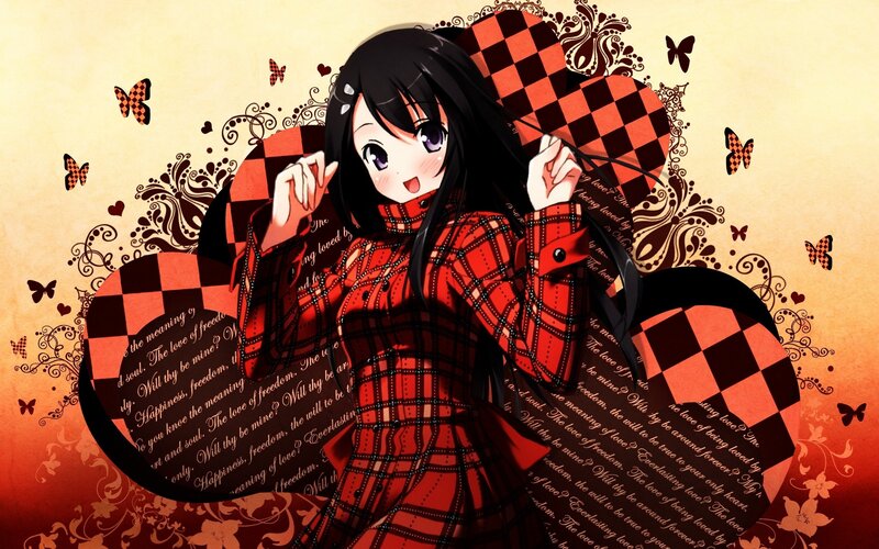 anime girl with hearts