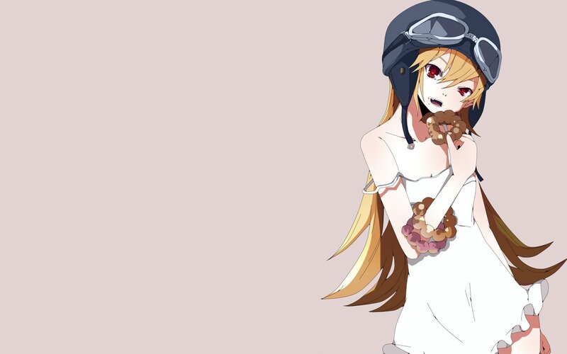 anime girl with helmet and donut