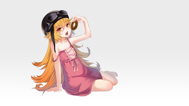 anime girl with helmet and donut