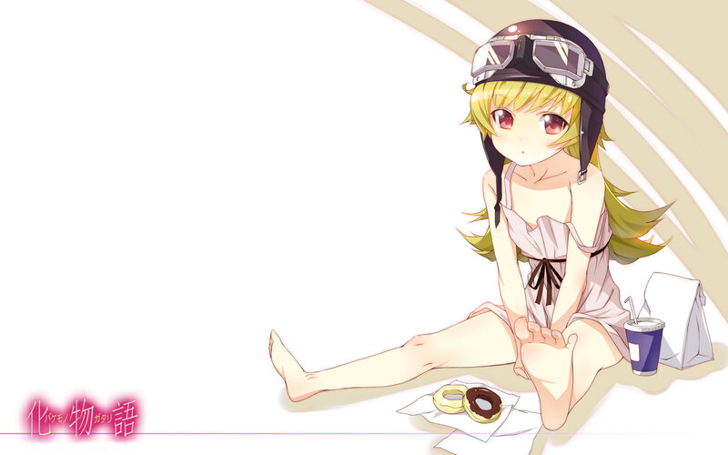 Anime girl with helmet and snacks