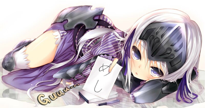 Anime Girl with Helmet — Purple