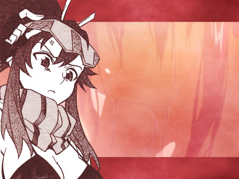 Anime Girl with Helmet — Red, Dramatic