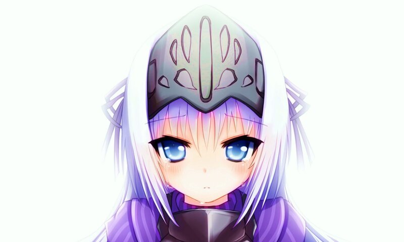 Anime Girl with Helmet — White