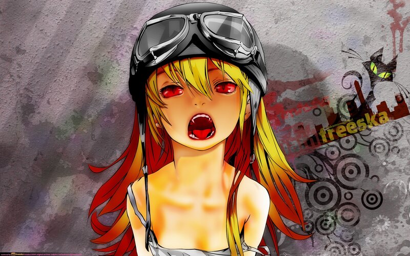 Anime Girl with Helmet — Yellow, Dramatic, Digital Art
