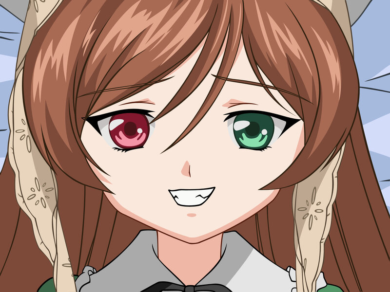anime girl with heterochromia