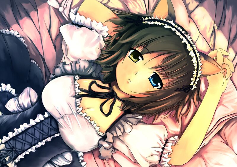 anime girl with heterochromia