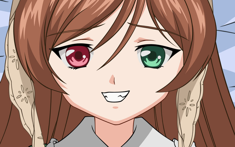 anime girl with heterochromia