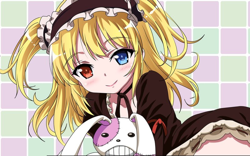 anime girl with heterochromia