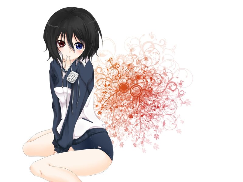 anime girl with heterochromia