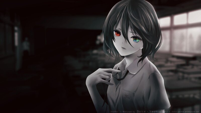 Anime Girl with Heterochromia — Gray, Dramatic