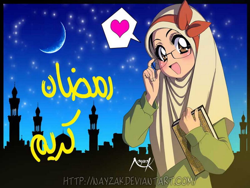 Anime Girl with Hijab — Blue