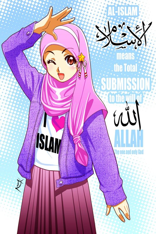 Anime girl with hijab