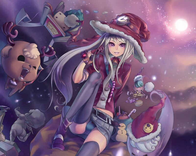 Anime girl with holiday theme