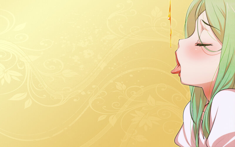 anime girl with honey