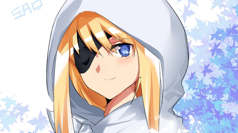 Anime Girl with Hood — White, Calm