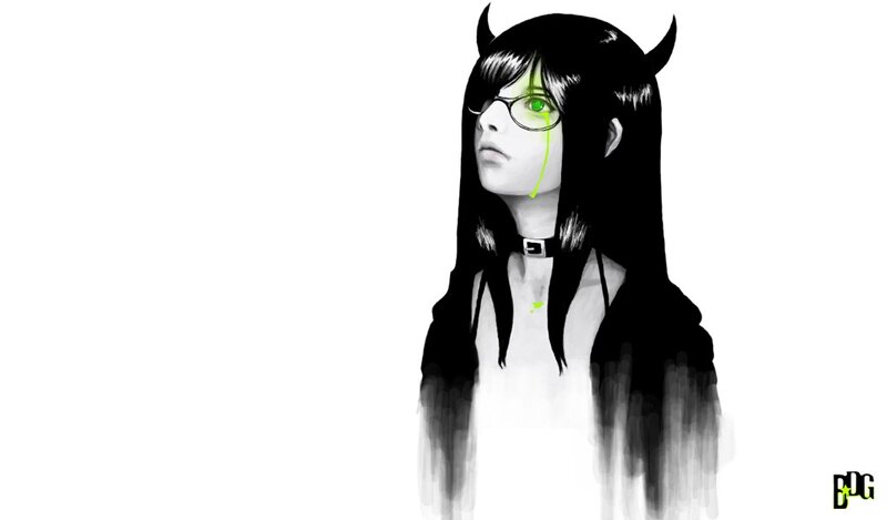 anime girl with horns