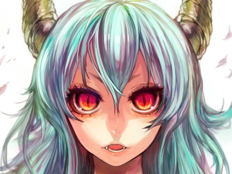 anime girl with horns