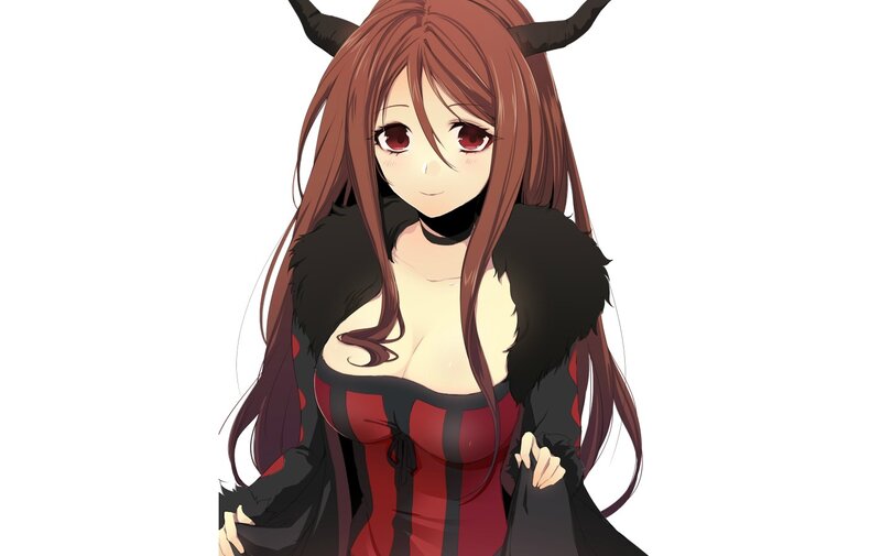 anime girl with horns