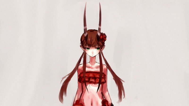 anime girl with horns