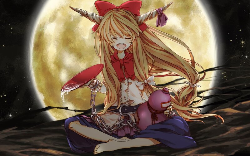 Anime girl with horns and chains