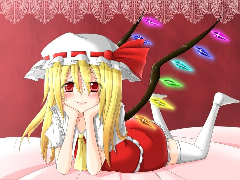 anime girl with horns and gems