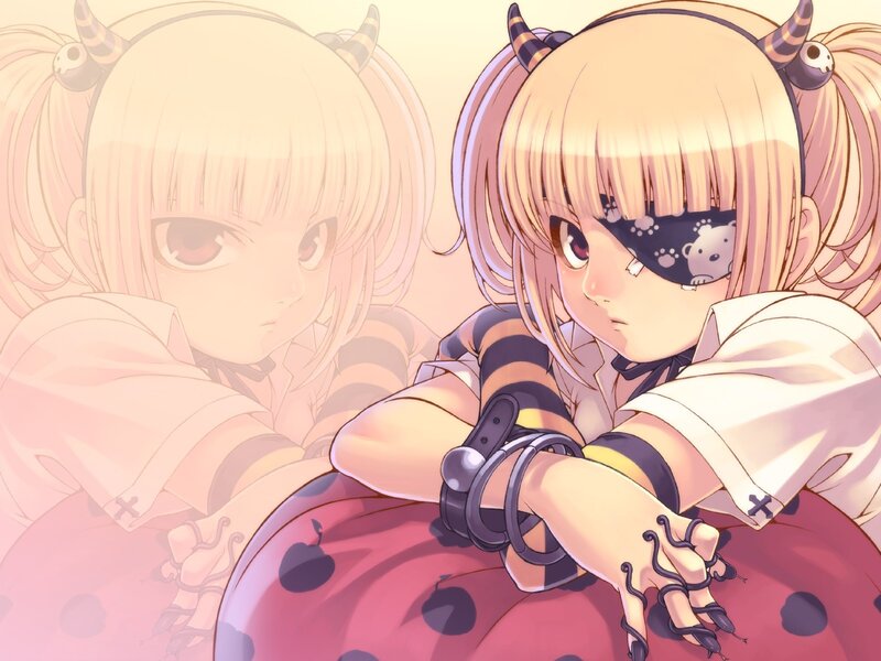 anime girl with horns and mask