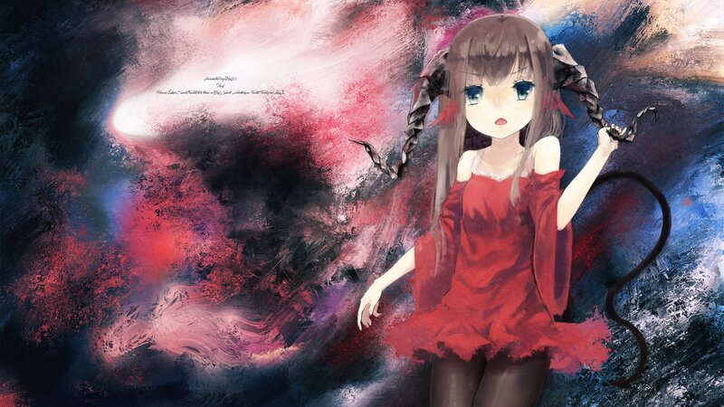anime girl with horns and tail