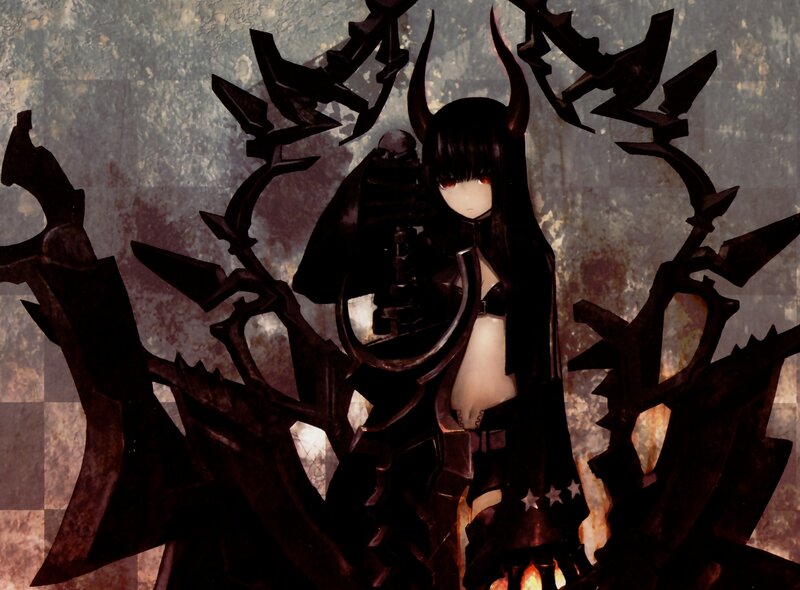 Anime Girl with Horns — Black, Dramatic