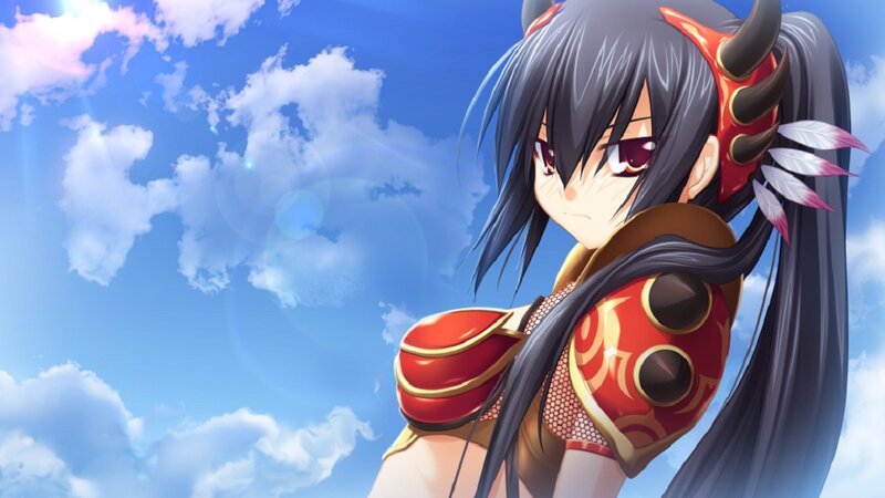 Anime Girl with Horns — Blue, Calm