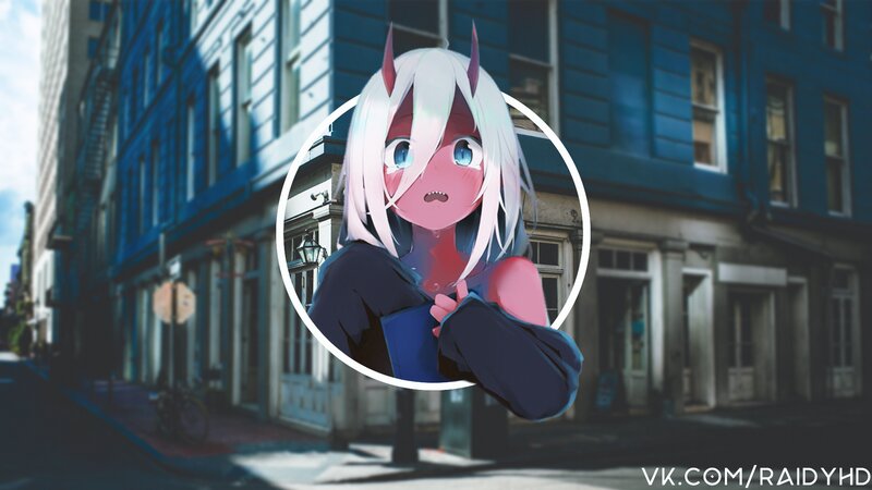 Anime Girl with Horns — Blue, Dramatic, Afternoon