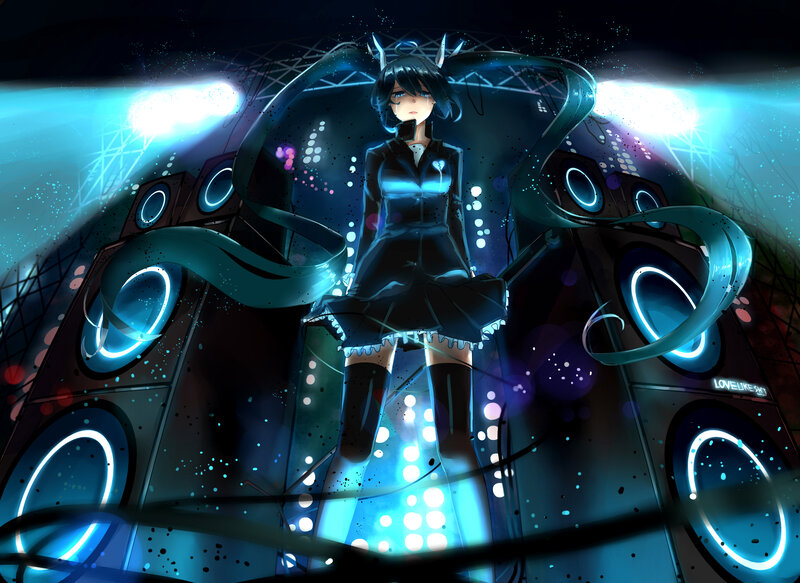 Anime Girl with Horns — Blue, Dramatic